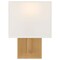 Access Lighting Mid Town, 1 Light LED Wall Sconce, Antique Brushed Brass Finish, Fabric 64061LEDDLP-ABB/WH - alternate 3